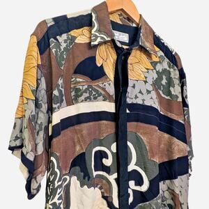 Vintage Yashi Yamamuri Mens Floral Shirt